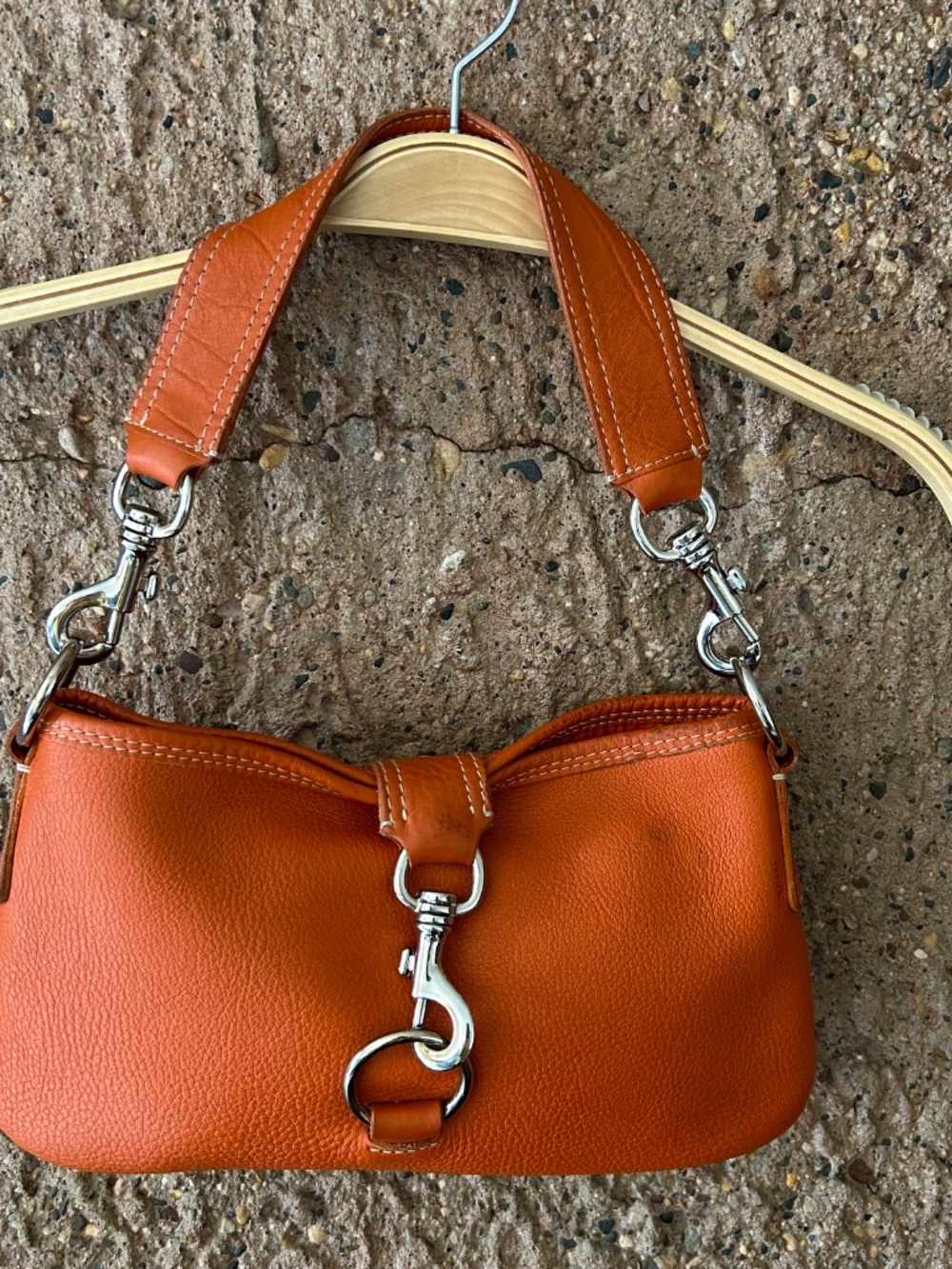 Miu Miu Vintage Pebbled Leather Shoulder Bag | Cognac Orange | Made in Italy - Picture 3 of 14